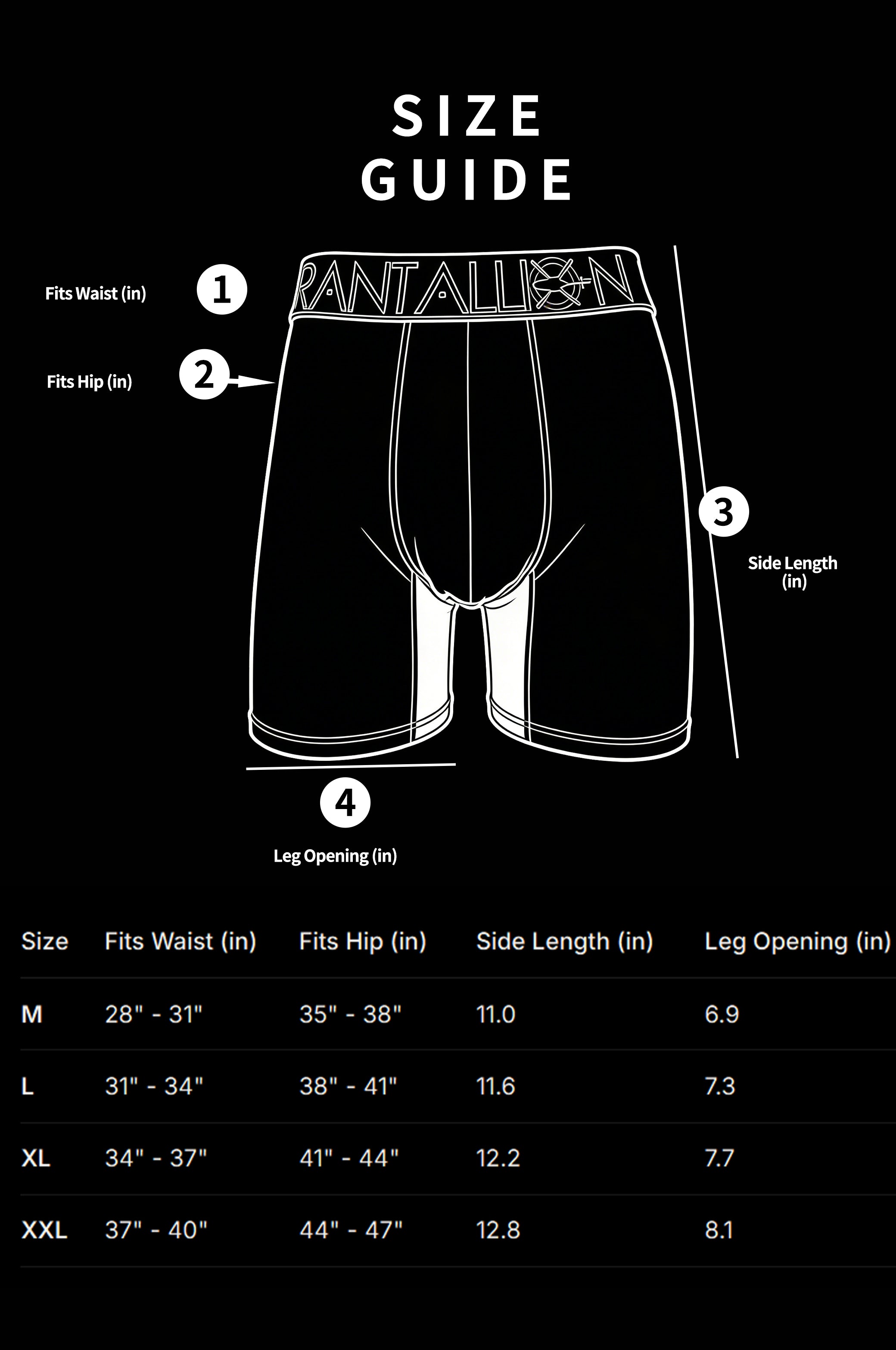 Bamboo Briefs Black (Long)